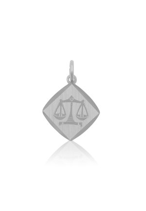 ANHÄNGER STERNZEICHEN WAAGE , 19X13MM - Anhänger - weißgoldfarben