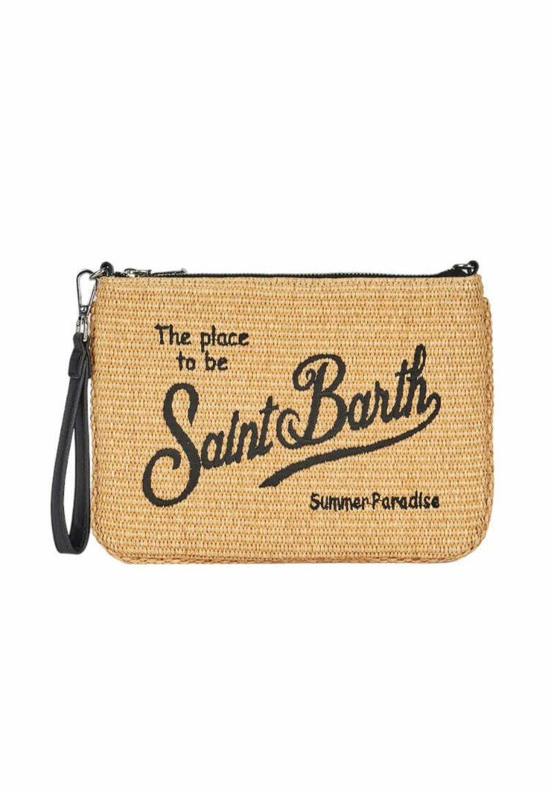 Saint Barth Mc2 Pochette Aline Sponge Arancio Fluo Con Loghi