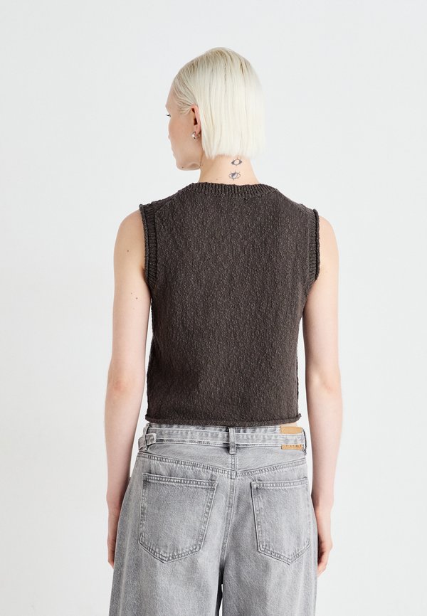 OLINA VEST - Waistcoat - dark mole4