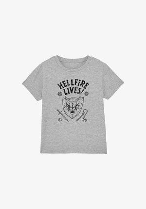 NETFLIX, STRANGER THINGS HELLFIRE GRADUATION - Print T-shirt - mottled light grey