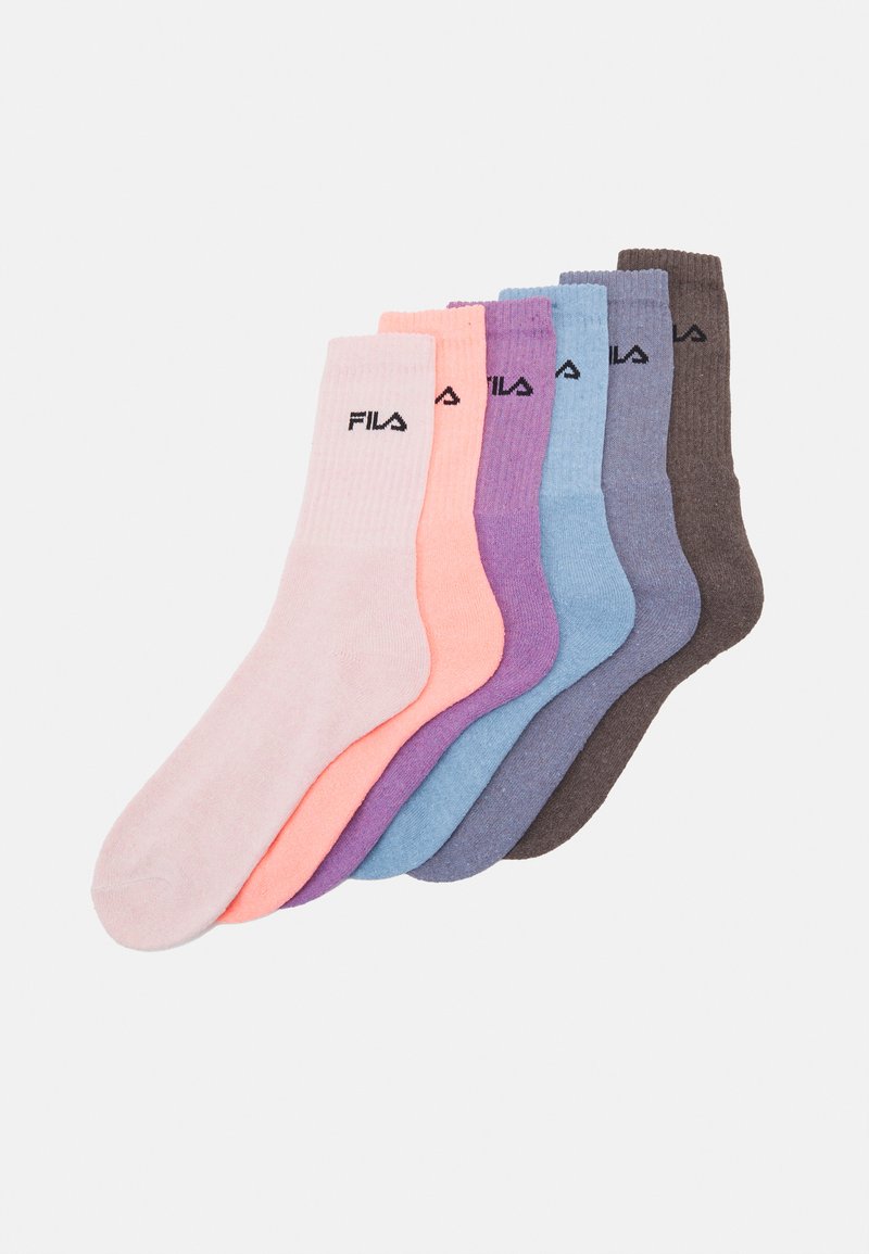 Fila TENNIS SOCKS UNISEX 6 PACK - Zoknik - pion/roseberry/violet/sky blue/ bubble gum/latte