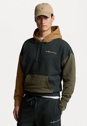 RELAXED FIT LOGO FLEECE HOODIE - Mikina s kapucňou - faded black/multi