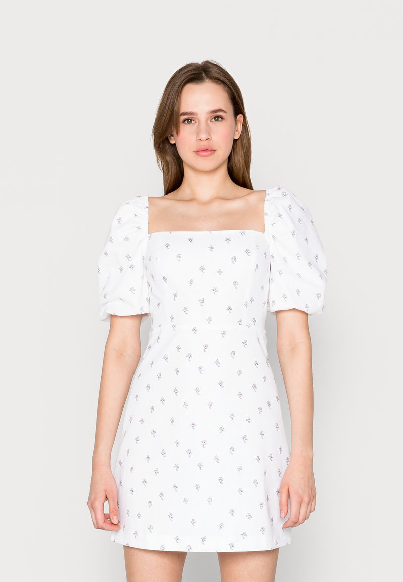 Glamorous PUFF SHORT SLEEVE MINI DRESS WITH BACK SMOCKED PANEL Day