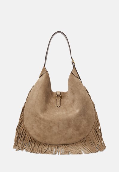Polo Ralph Lauren POLO ID LARGE FRINGE SUEDE SHOULDER BAG - Velika torba - clay