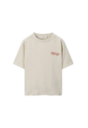 OVERSIZE-MIT ARTWORK-PRINT - T-shirt imprimé - beige