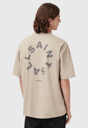 AllSaints TIERRA CREW - Print T-shirt - mire brown