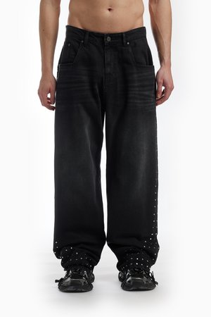 RIVET UNISEX - Loose fit teksad - black