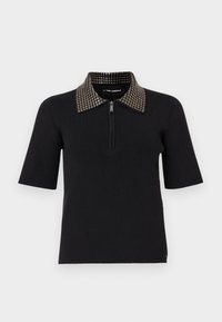 STUD DETAIL COLLAR - Polo shirt - black