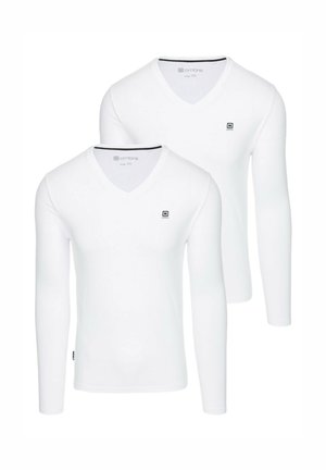 SET OF TWO V-NECK - Maglietta a manica lunga - white