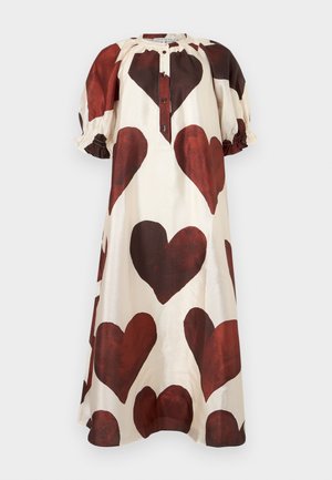 FLAT TEXTURED FRONT PLACKET LONG DRESS - Nappali ruha - beige