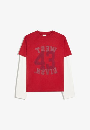 Bershka, PRINTED DOUBLE SLEEVE - T-SHIRT - Langarmshirt - red