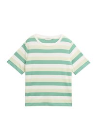 CREW NECK - Marškinėliai su spaudiniu - green mint stripe