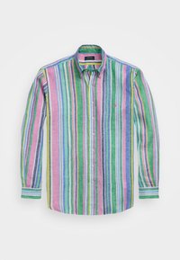 STRIPED LINEN SHIRT - Košile - green/pink multi