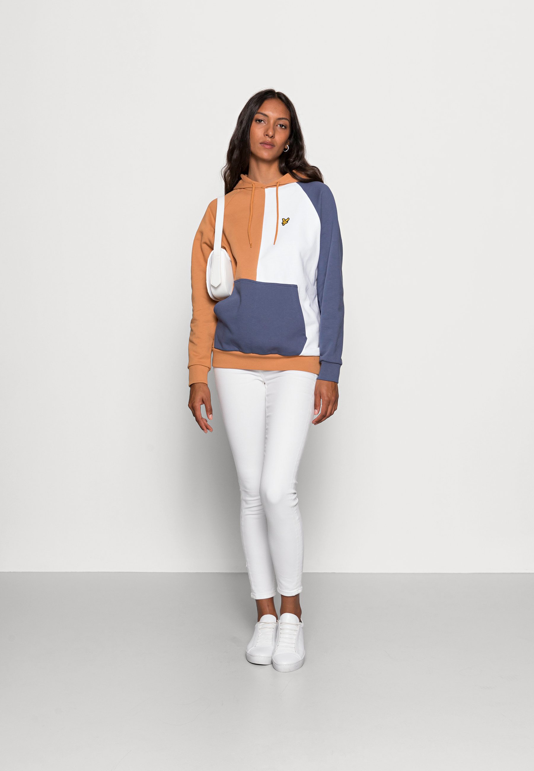 honey net patchwork hoodie