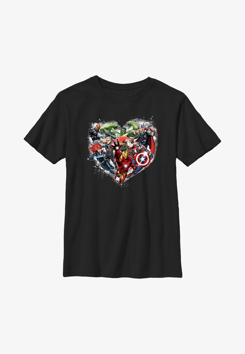 Marvel AVENGERS VALENTINE'S DAY AVENGER HEART - T-shirt imprimé - black