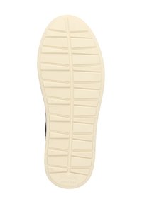 Schuhsohle mit einer strukturierten, hellbeigen Gummioberfläche, die ein Muster aus Rillen und Erhebungen für Traktion und Langlebigkeit aufweist.