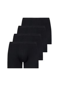 Boxer shorts neri in cotone, con un design aderente, vita elastica e dettaglio a tasca, venduti in confezione da quattro.
