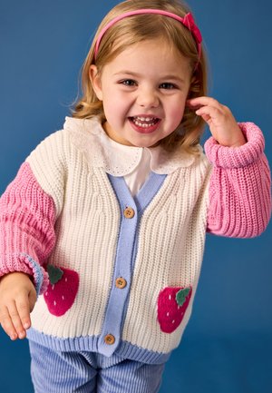 JoJo Maman Bébé REGULAR FIT - STRAWBERRY POCKET - Kardigan - bright pink