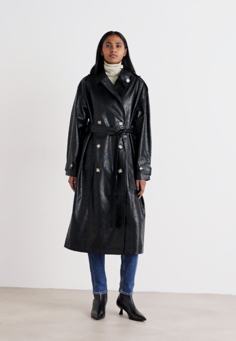 DONNA KARAN ブラック トレンチコート 0c3a42b5680d4bbfabcbc2df997bf0