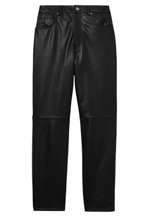 Reiss REGULAR FIT VERONA - Ādas bikses - black