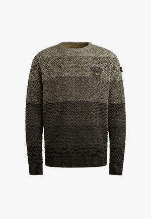 Pullover mit einem strukturierten Strickdesign in Grautönen. Rundhalsausschnitt, gerippte Bündchen und Saum. Enthält ein PME-Logopatch auf der Brust.
