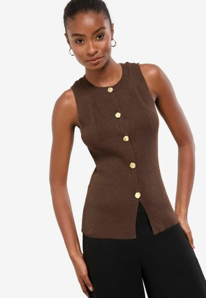 BUTTON UP - Vestă - chocolate brown