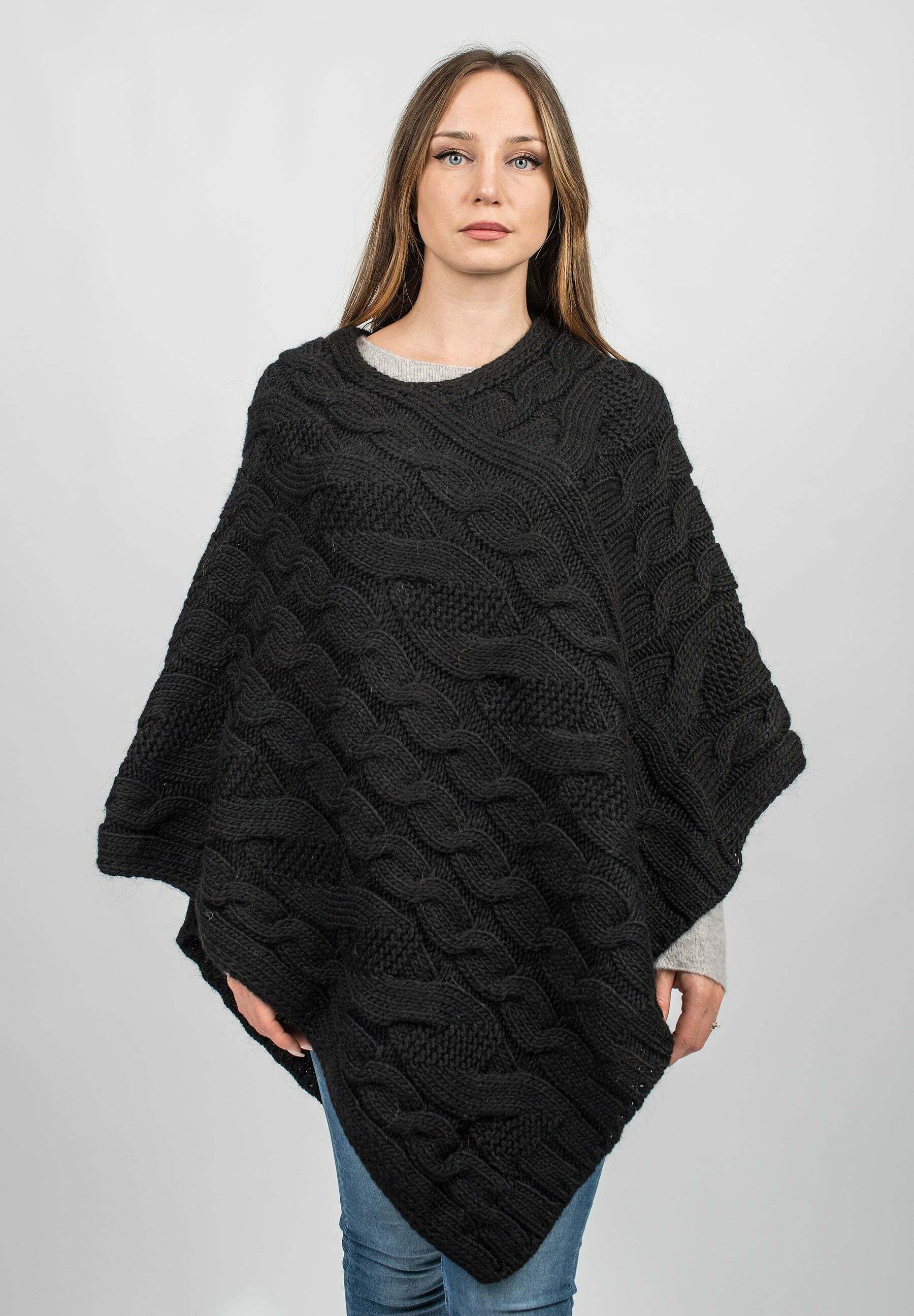 Dalle Piane Cashmere PONCHO - Cape - Verde/vert