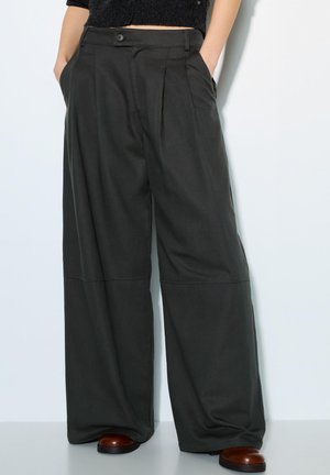 PULL&BEAR WIDE-LEG DARTED - Hlače - dark grey