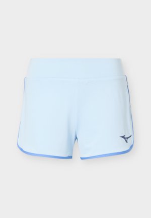 Hele sinised spordipüksid laia vöökoha, siniste äärte ja väikese tumeda logoga alumisel vasakul küljel.