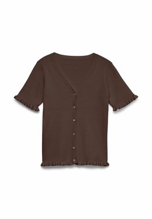Vero Moda, STRICKJACKE VMAVIVA STRICKJACKE - Gilet - chocolate brown