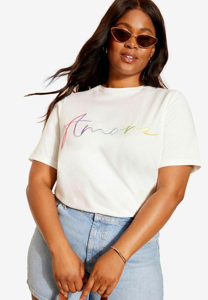 Curves Like These SHORT SLEEVE GRAPHIC - REGULAR FIT - T-Shirt print - white rainbow