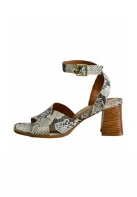 REGULAR FIT - SIGNATURE CROSS-OVER DETAIL ANKLE STRAP BLOCK - Sandalai - snake