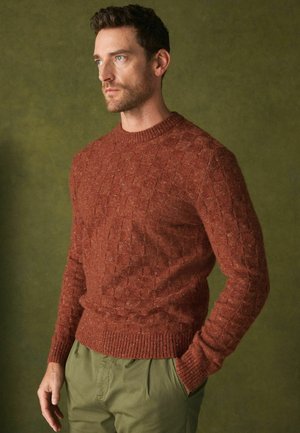 Next, REGULAR FIT - TEXTURED CREW NECK JUMPER - Jumper - rust orange
