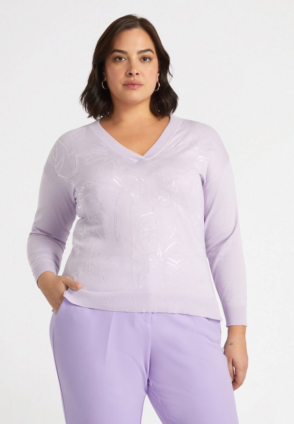 CON RICAMO - Strickpullover - viola