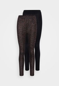 ONLLIVE LOVE NEW 2 PACK - Tajice-hlače - black/brown