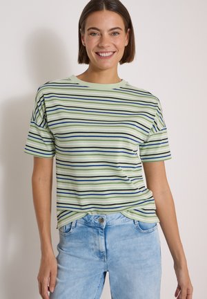 Cecil, T-SHIRT MIT MULTICOLOR STREIFEN - T-shirt imprimé - raw matcha lime