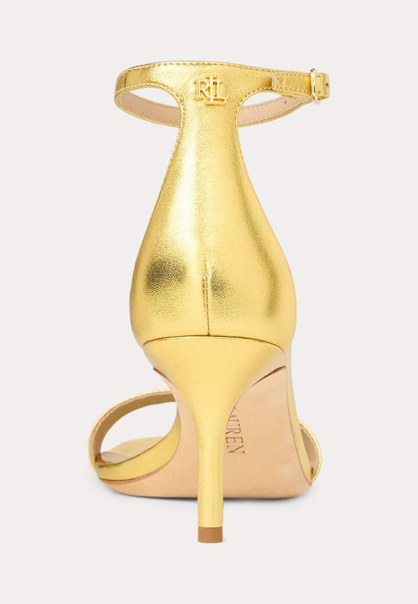ALLIE MID-HEEL METALLIC LEATHER SANDAL - Classic heels - modern gold2