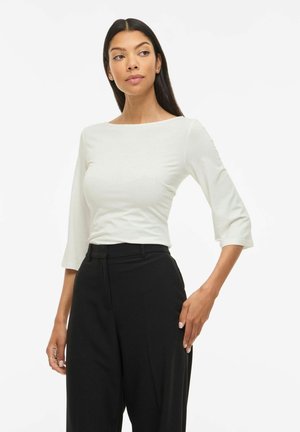 MIT 3/4-ÄRMELN VIEMILIE U-BOOT-AUSSCHNITT - Majica z dolgimi rokavi - snow white