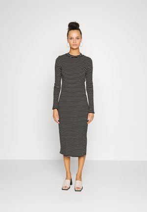 VIBALU CREW NECK MIDI DRESS - Vestido de punto - black/snow