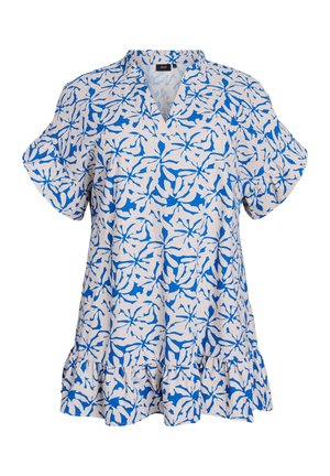 Blouse - blue off white aop