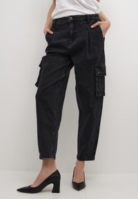 Kaffe GLORIA  - Laisvo kirpimo džinsai - dark grey denim