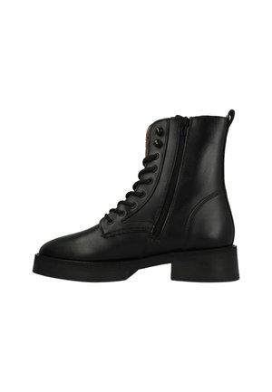 Enkellaarsjes met plateauzool - black
