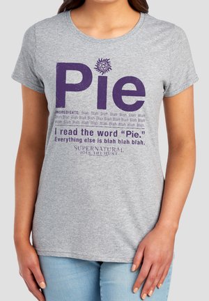 Cotton Soul, SUPERNATURAL/PIE - Print T-shirt - mottled light grey