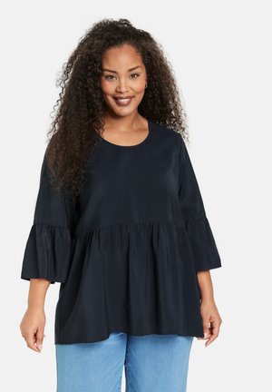 3/4 ARM MIT VOLANTS - Tunic - navy