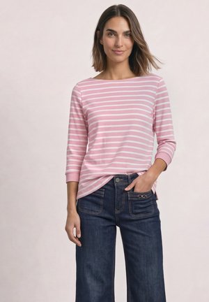 Street One, 3/4-SLEEVE SHIRT WITH BOAT NECK, mleczny
