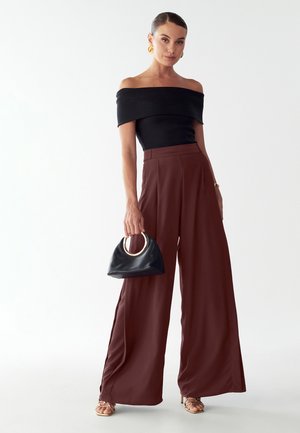 CHARLA  - Nohavice - burgundy