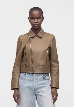 BOSS, SAYURI - Læderjakker - brown overflow