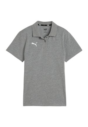 Polo gris en mélange de coton, avec un col, des manches courtes et un logo Puma blanc sur la poitrine gauche.
