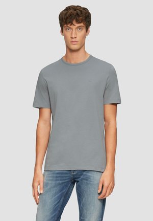 s.Oliver MIT CREWNECK LOGO-DETAIL - T-shirt basic - schiefergrau