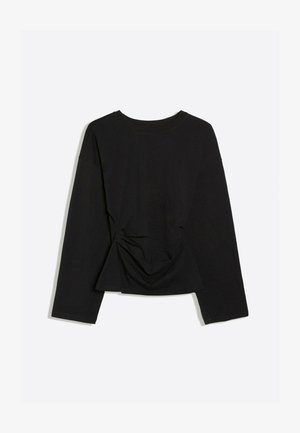 Bershka, LONG-SLEEVE T-SHIRT WITH FRONT GATHERING - T-shirt à manches longues - black